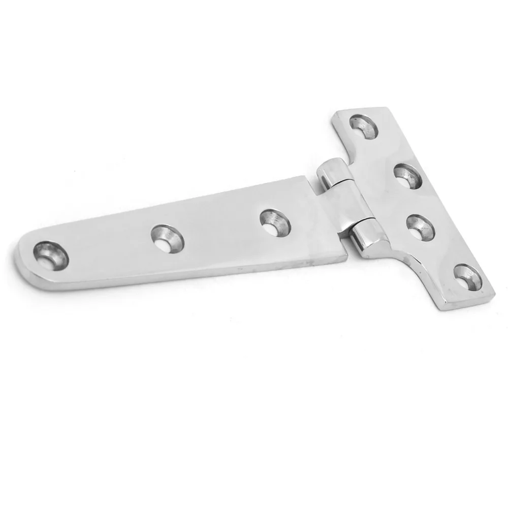 2 PCS Heavy Duty 316 Stainless Steel T Hinge 6x3 Inch With Screws Strap Hinge Marine Grade Boat Hatch Hinge for Boats and Doors