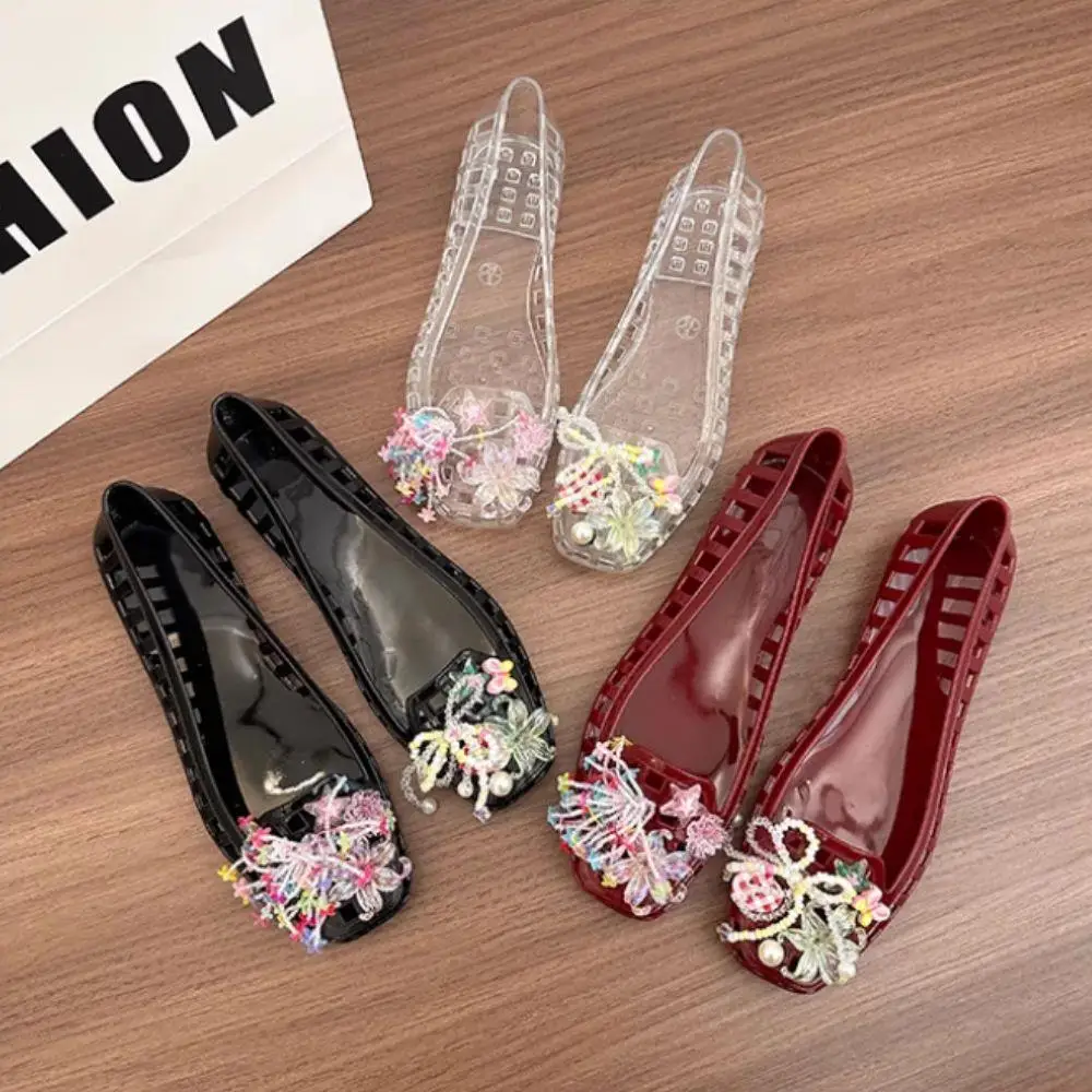 

Colorful Flower Shoe Decorations Crystal Square Head Sandal Shoe Buckles Hole Shoes Charm Shiny Flower Design Shoe Accessories