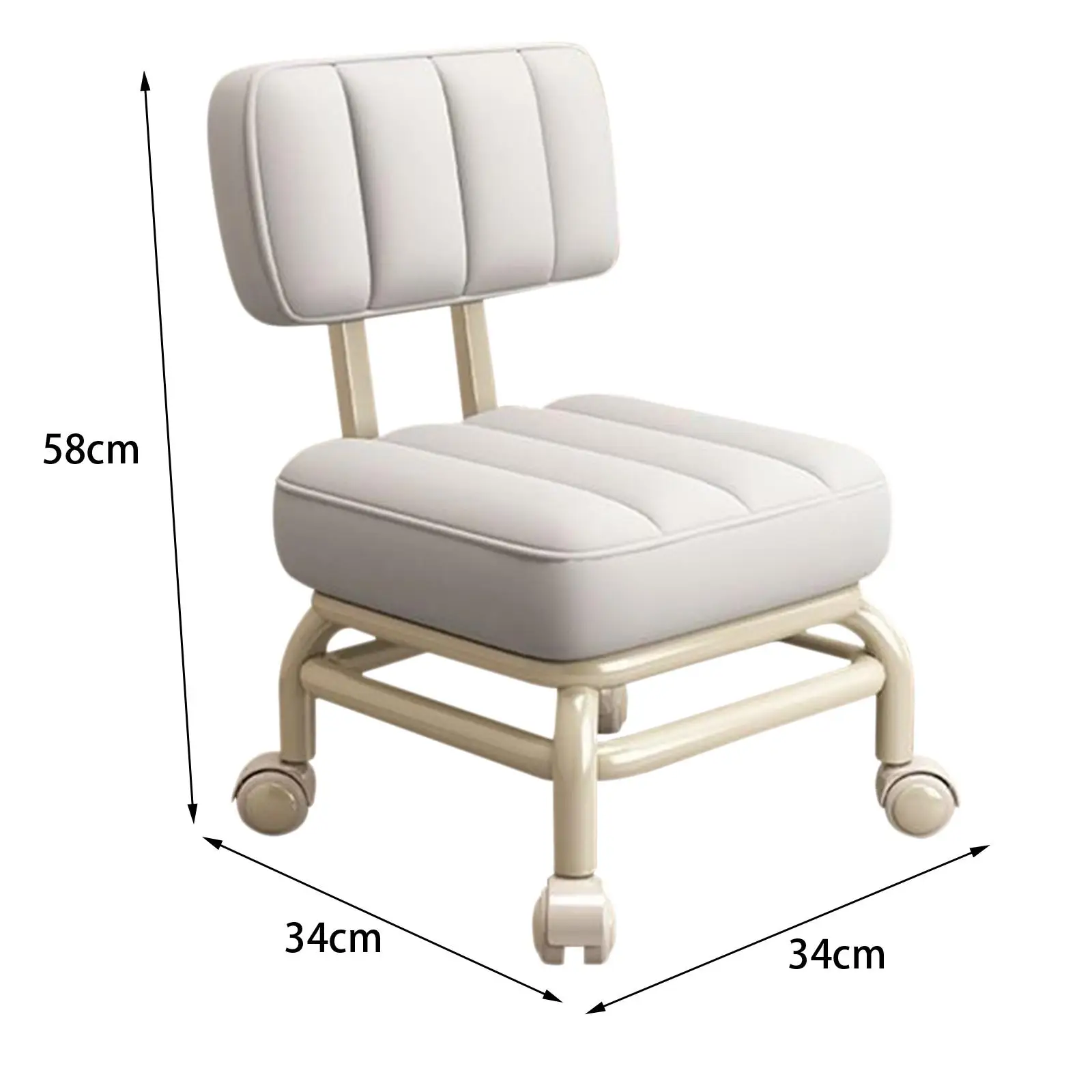 Low Rolling Seat Pedicure Stool Multipurpose, Roller Seat Short Stool, Pulley Stool for Fitness Office Home Barber Shop