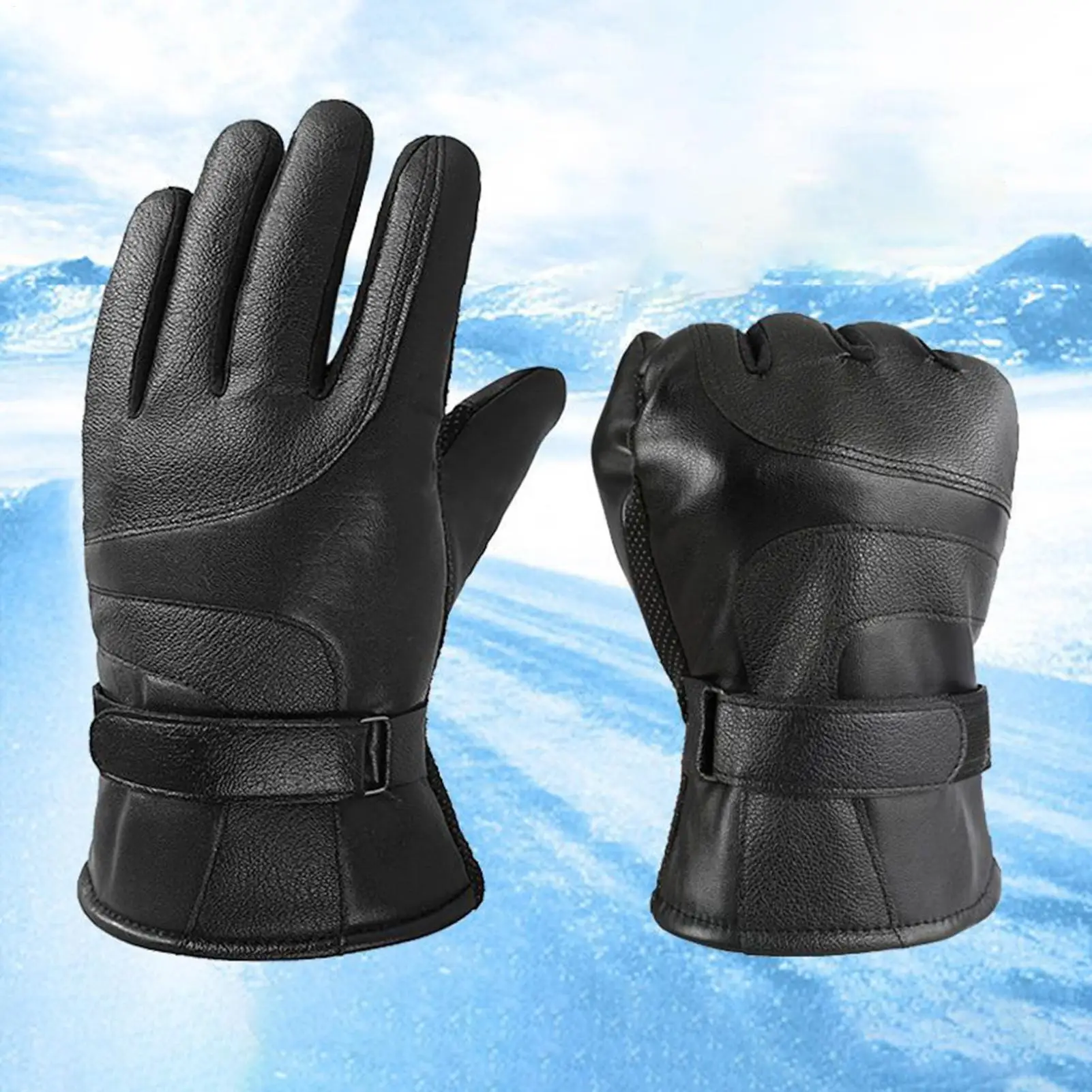 

Windproof Waterproof Bicycle Gloves, Winter Thermal Full Finger ski Gloves for Motorcycle & ATV Scooter Riding, Anti-Slip Grip