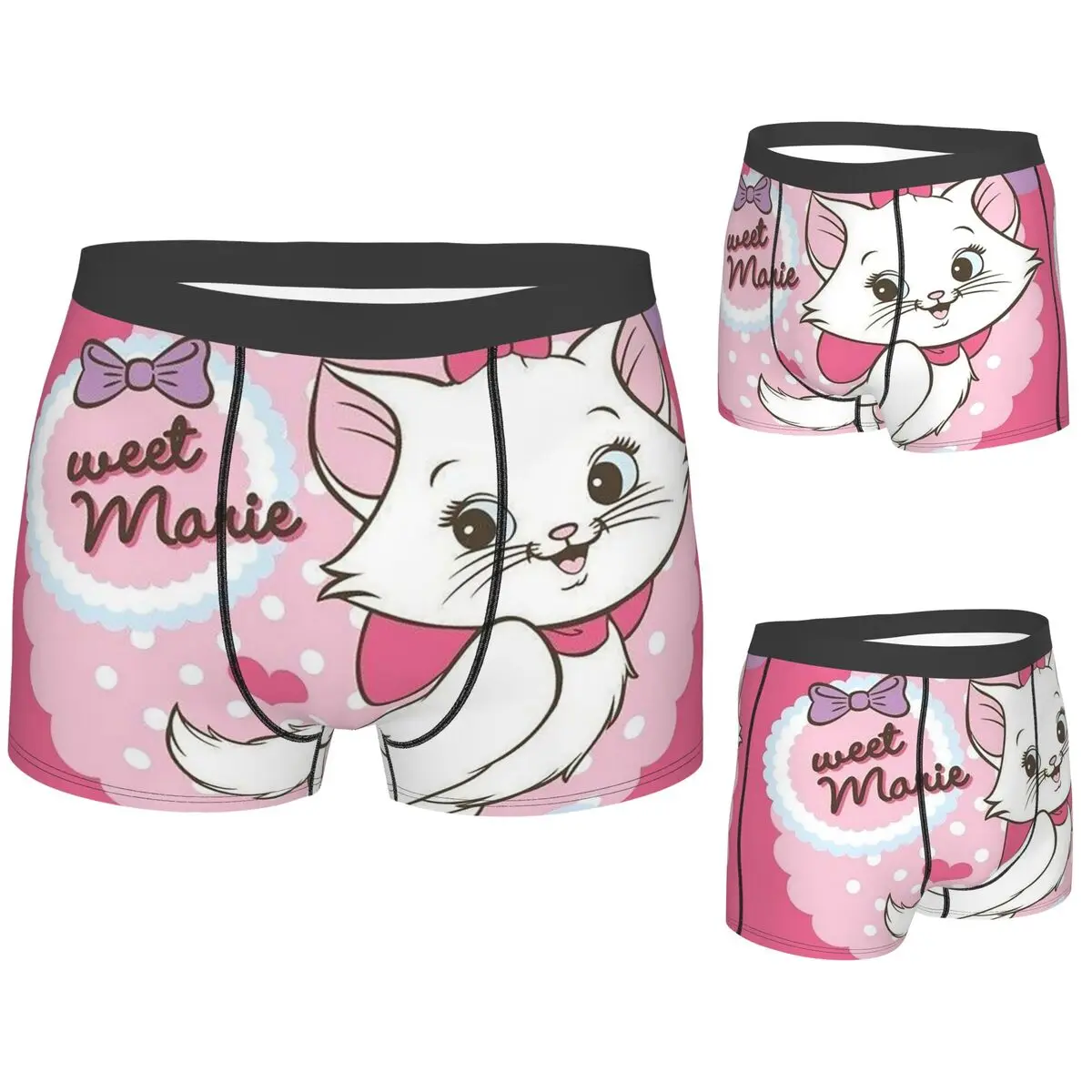 

Boxer Underpants Shorts Pink Aristocats Cute Marie Cats Panties Men Breathable Underwear for Homme Man Boyfriend Gift