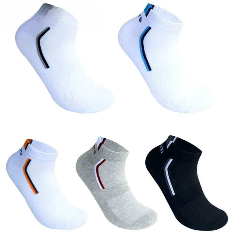 Men Socks Mesh Breathable Short Casual Socks Summer Cotton Sports Socks Absorb Sweat Ankle Basketball Calcetines Hombre Meias