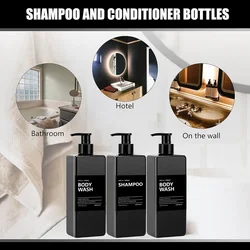 Bathroom Refillable Square Bottle Dispenser Lotion Containers With Labels Hand And Dish Hand Soap Dispenser 2pcs 3pcs 500ml