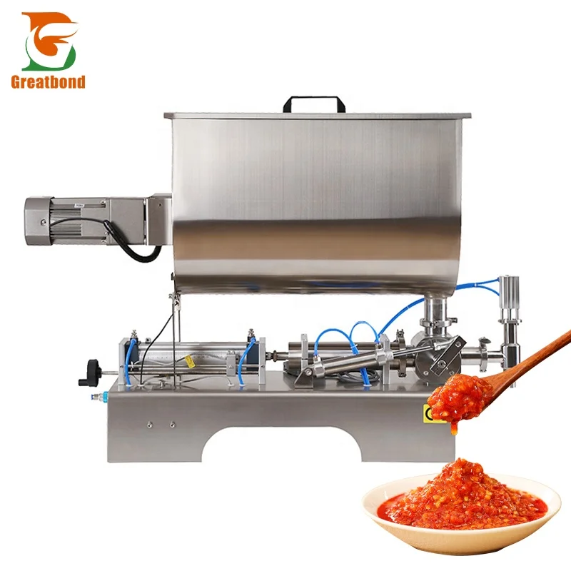 

Pneumatic Mixing Chilli Honey Liquid Paste Automatic Ketchup Sauce Juice Single Head U-Type Horizontal Filling