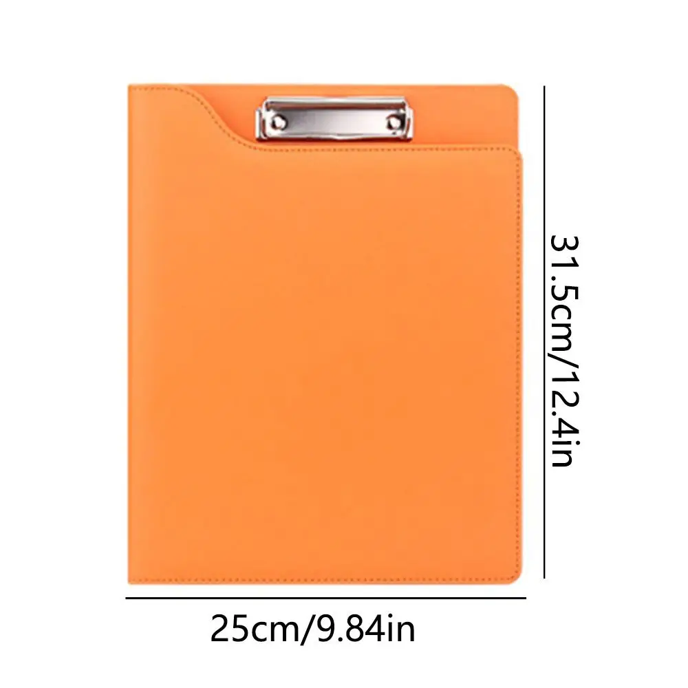 With Cover A4 File Folder Clipboard Metal Board Clip With Pen Holder PU Leather Writing Clip High Capacity Non-slip