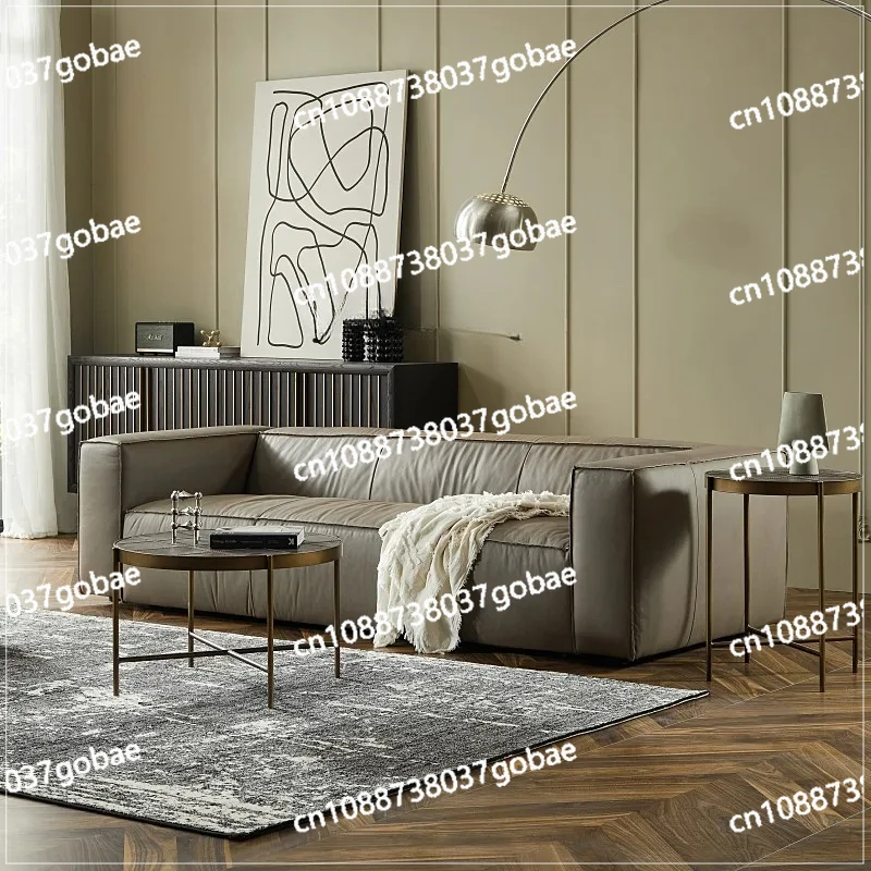 three-person sofa living room minimalist first-layer cowhide four-person expression sofa