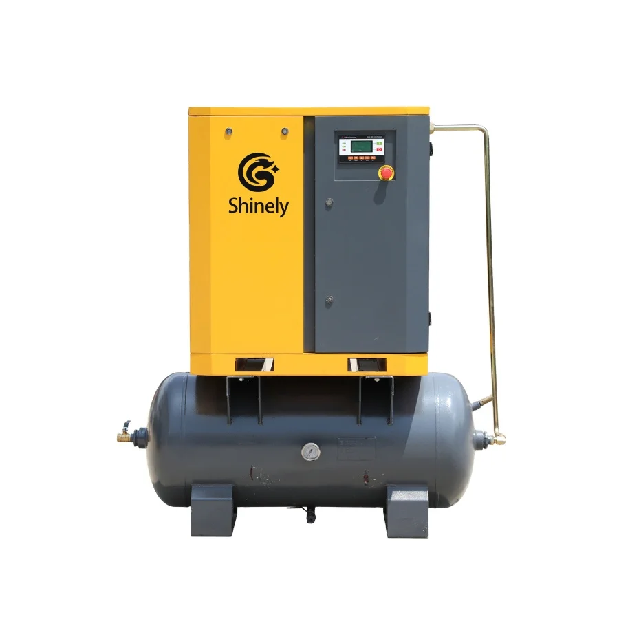 Belt driven Screw Air Compressor 3-phase 7.5Hp 10HP High Quality Low Noise Rotary Screw Air Compressor With 300L Air Tank