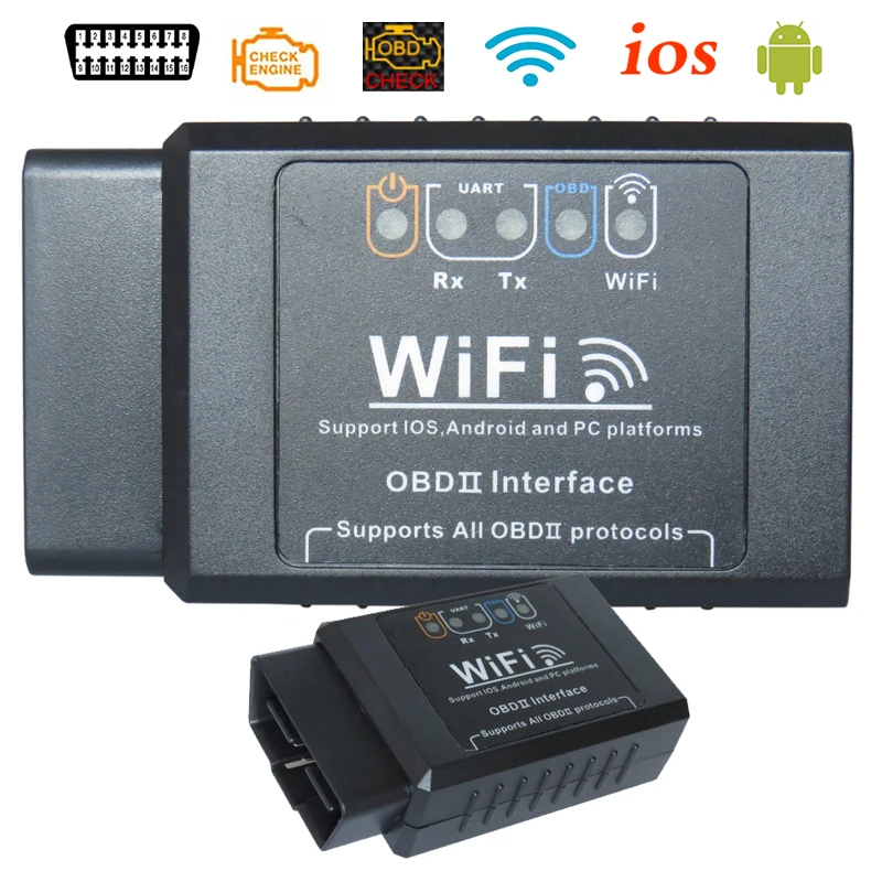 

ELM-327 OBDII Сканер V1.5 ELM327 Wi-Fi OBD2 Инструменты диагностики автомобилей WI FI ELM 327 OBD 2 II Универсальные автомобильные считыватели кодов неисправностей