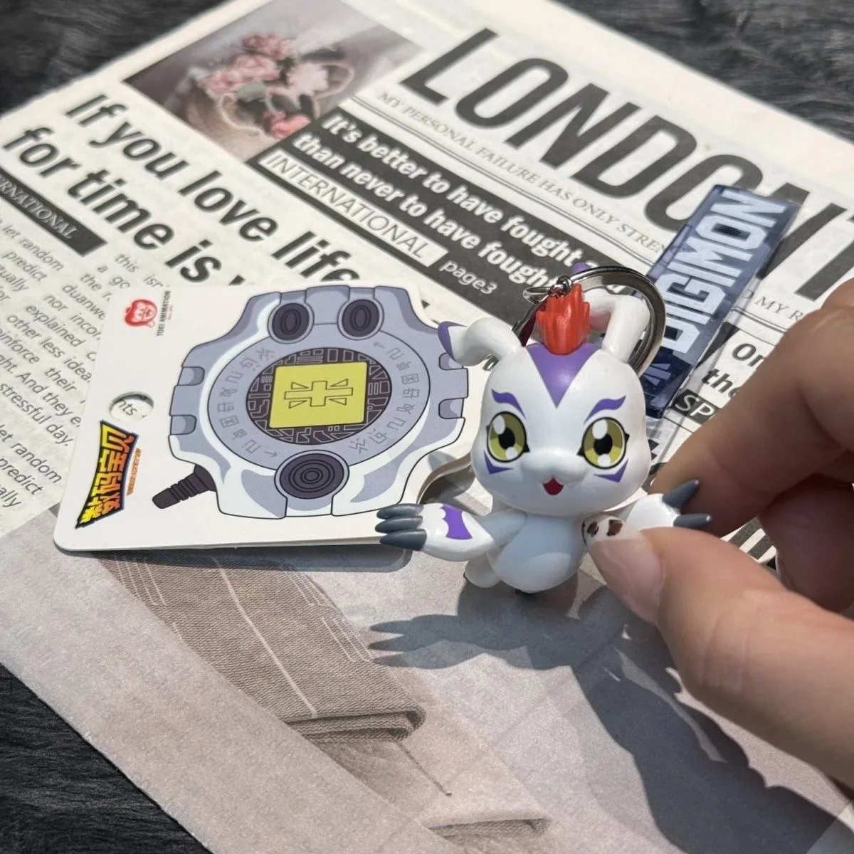 Anime Original Digimon Schlüsselanhänger Agumon Gabumon Q-Version Limitierte Figur Modell Spielzeug Rucksack-Anhänger Deko-Kollektion für Fans Geschenk – Detail 5