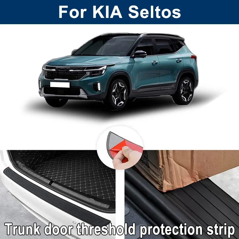 Car Trunk Sill Anti-scratch Guard Strip For KIA Seltos - Rear Bumper Rubber Protector Decorative Cover Sticker