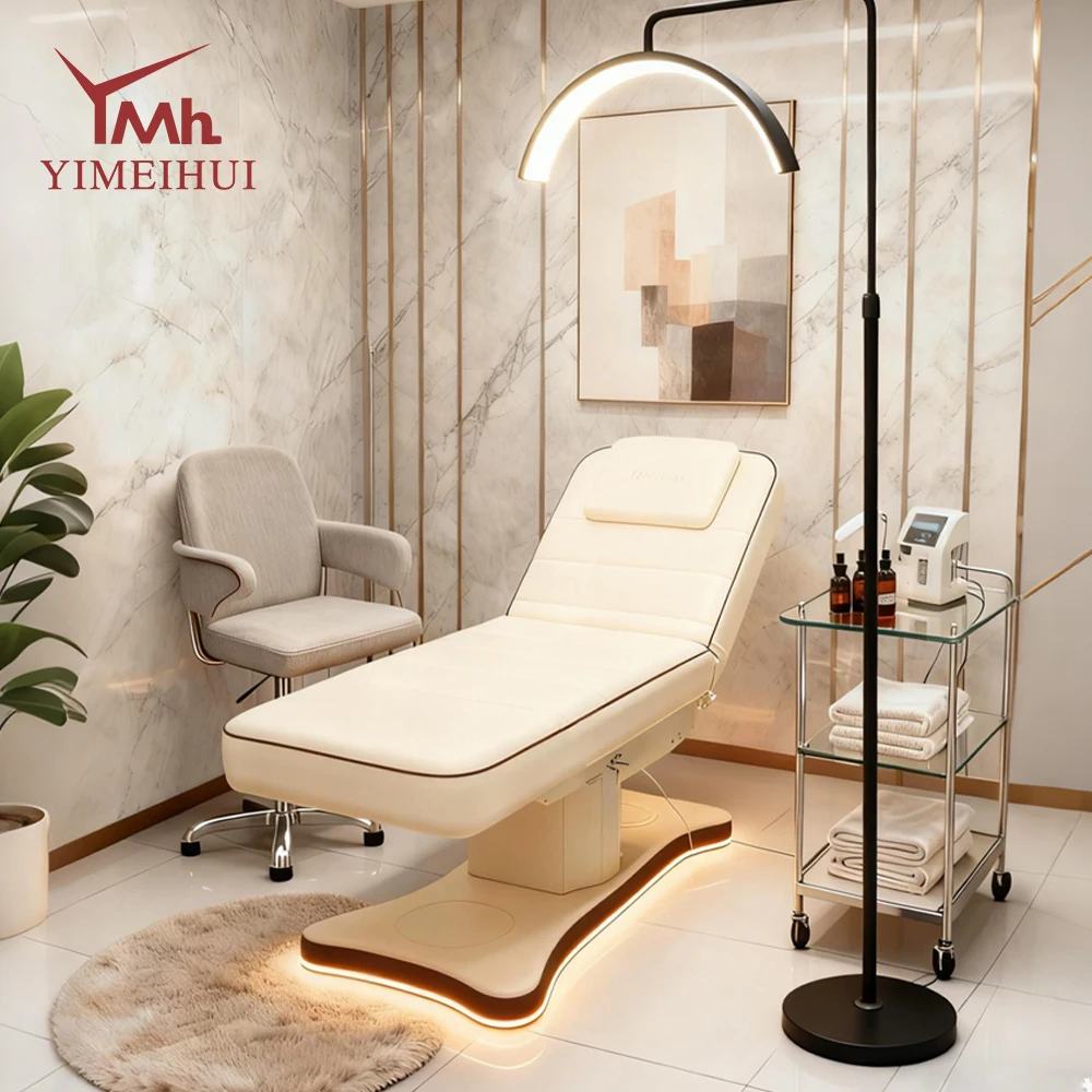

Beauty Equipment Electric 3 Motors Newest Design Cosmetic Massage Bed Treatment Table Eyelash Cosmetic Facial Bed
