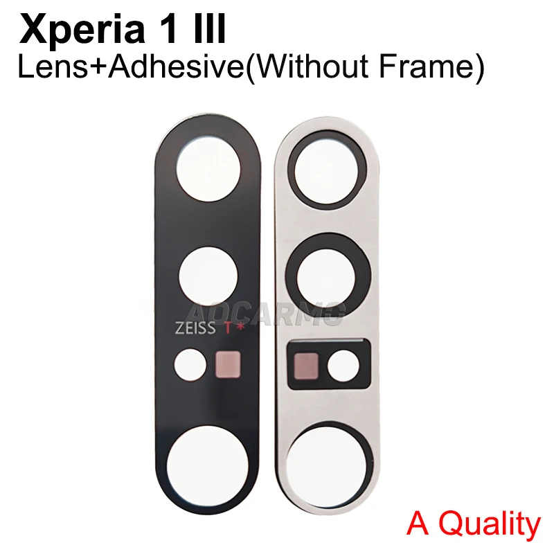 Aocarmo For Sony Xperia 1 III / X1iii MARK3 Rear Back Camera Lens Len Glass With Adhesive Sticker Ring Frame Replacement Part