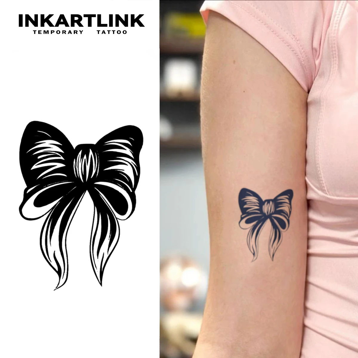 

3 шт., временные татуировки с бантом, держится до 15 дней, новая технология, волшебные водонепроницаемые полуискусственные татуировки.