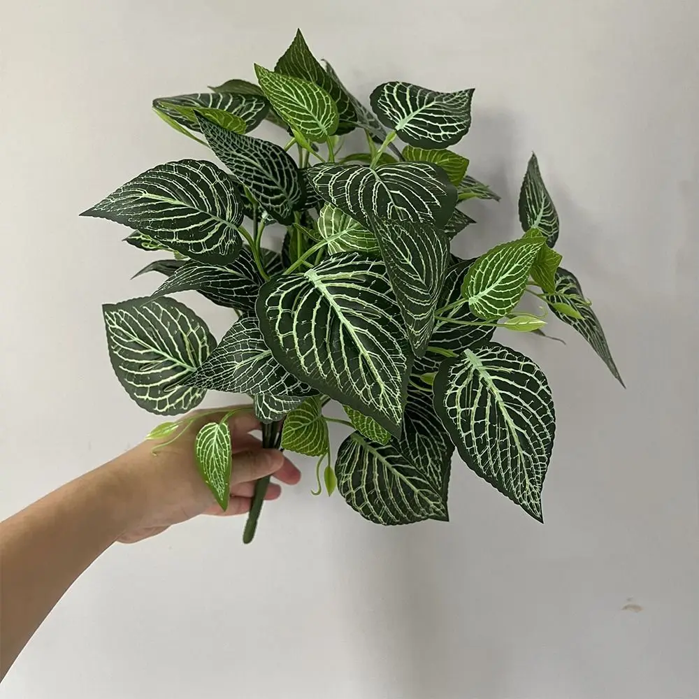 7 Forks Artificial Scindapsus Leaves Plastic Realistic Simulation Scindapsus Tropical Green Plant Elegant Fake Plant