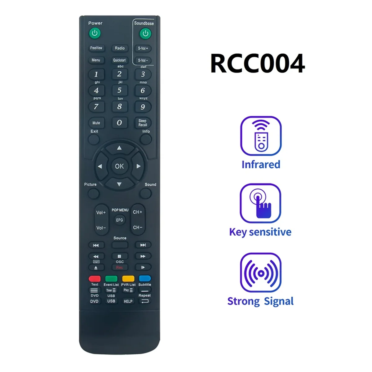 RCC004 Replacement Remote Control for CELLO DVD TV C37115F C32100F C2420S ZS0242 C32100F C32100DVB