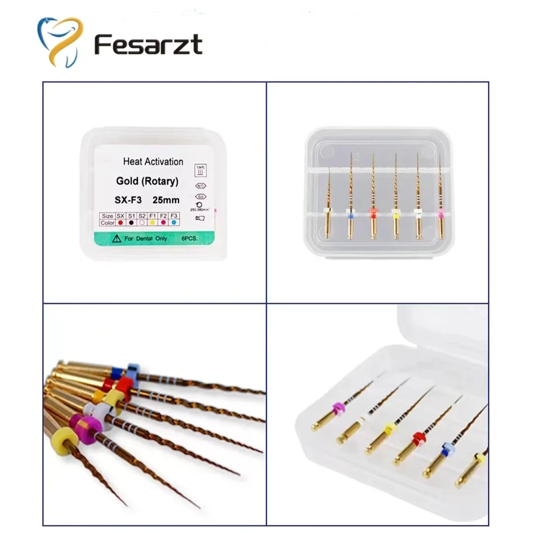 

6Pcs/box Dental Files Engine NiTi Super Taper Rotary File Niti Heated Activated Endo Root Canal File Endodontic SX-F3 Rotary