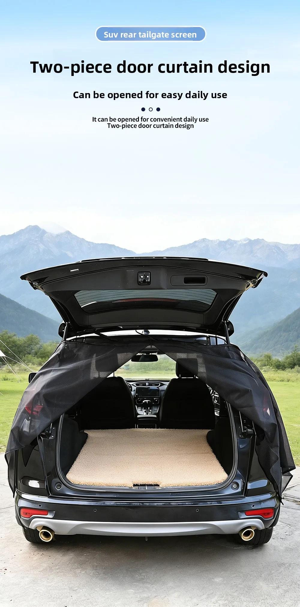 Magnetisches Kofferraum-Moskitonetz SUV Heckklappe Belüftungsgitter Insektenschutz Campingausrüstung für Outdoor-Selbstfahrerreisen – Detail 8