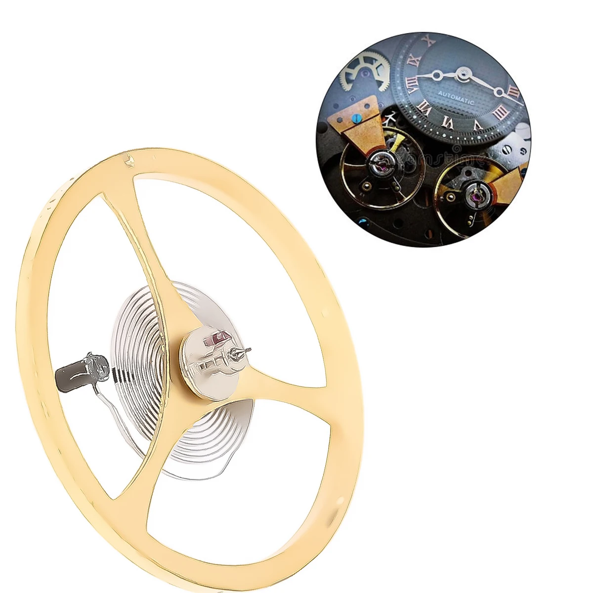 1 PC เปลี่ยนนาฬิกา BALANCE ล้อซ่อมสําหรับ Orient การเคลื่อนไหว 46941 46943 พร้อม Hairspring นาฬิกา Crown สําหรับ 46941 46943