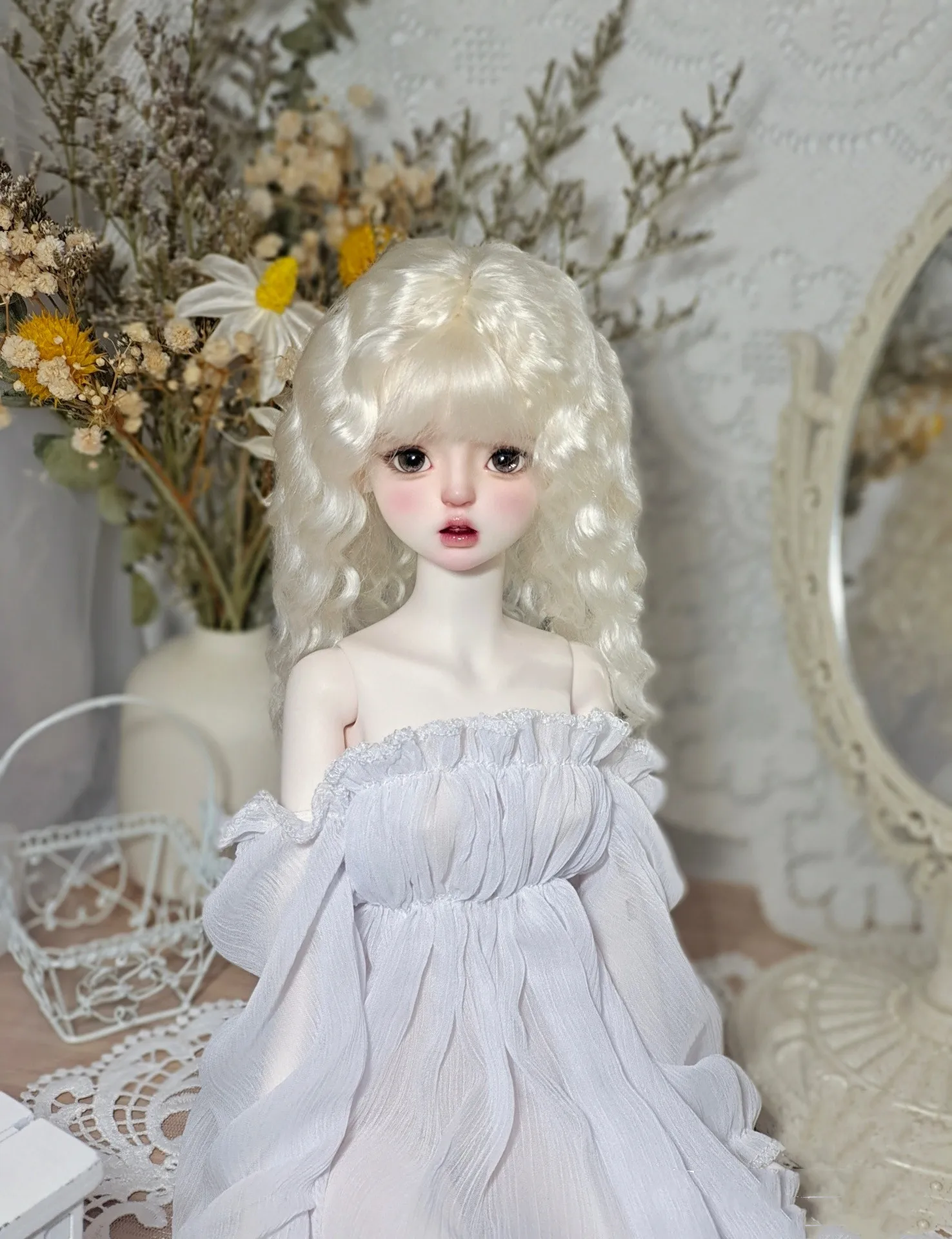 Free Shipping 1/4 BJD Doll Hair, Fashion Mohair Curly Wig