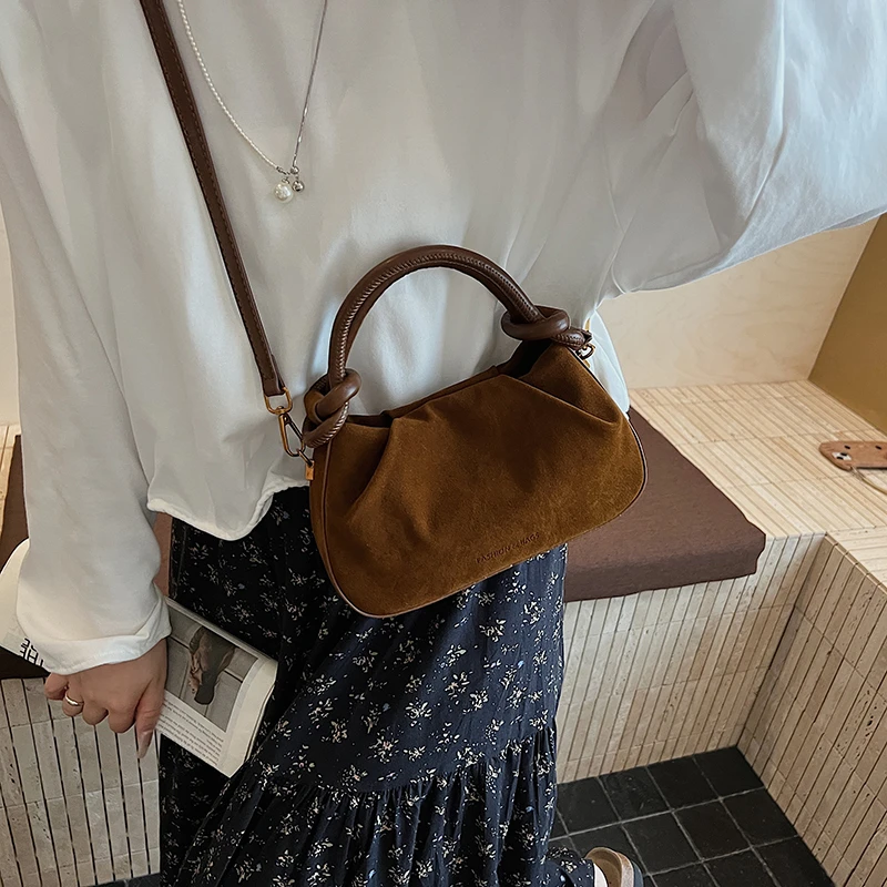 

2025 Autumn & Winter New Faux Suede Square Shoulder & Crossbody Bags High Quality Sense of Luxury Portable Handbags for Women