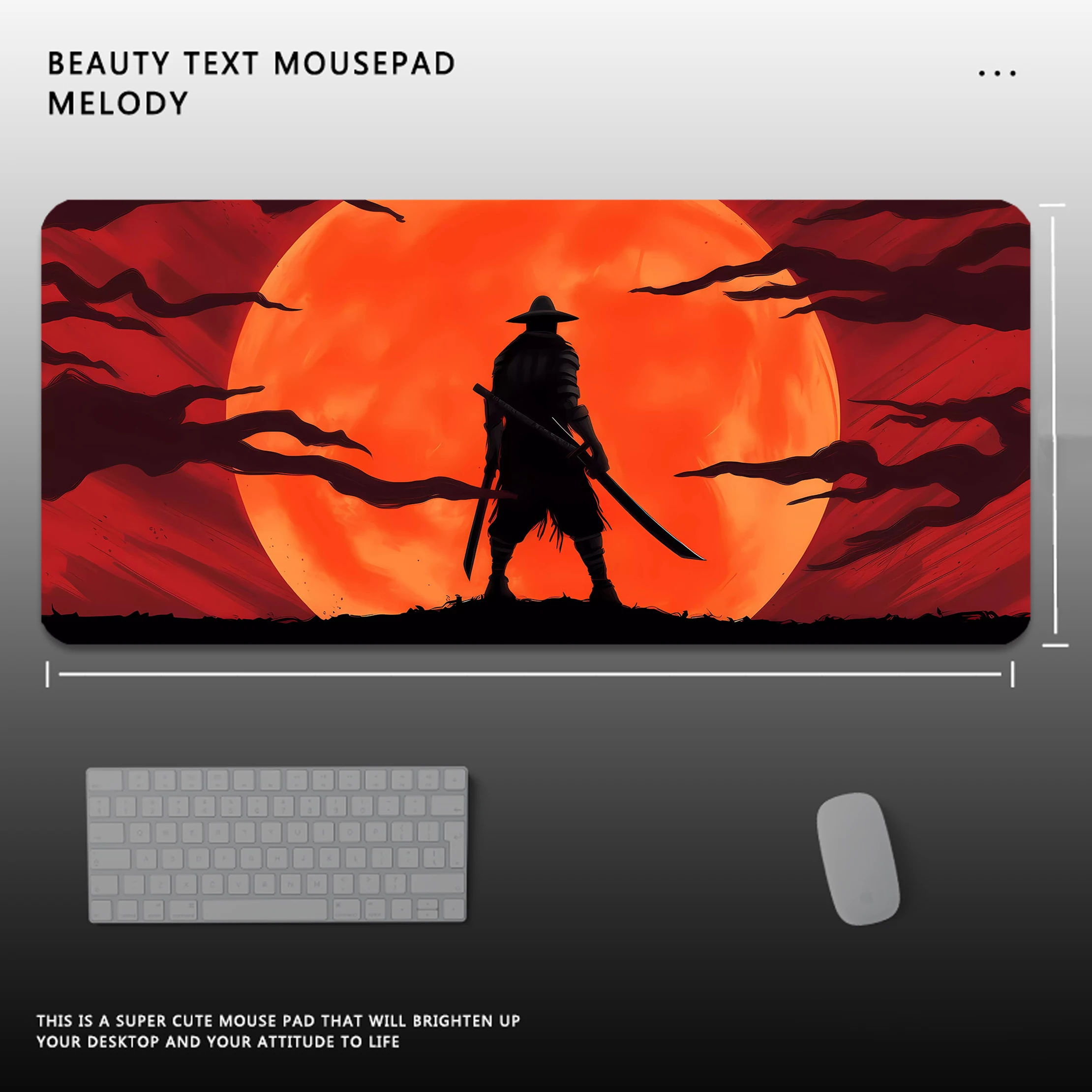 

Big Gaming samurai Mouse Pad Gaming Speed Keyboard Pads Mountain Hd Print Mouse Pad Rubber Carpet Locked Edge Mouse Mat 80x30cm