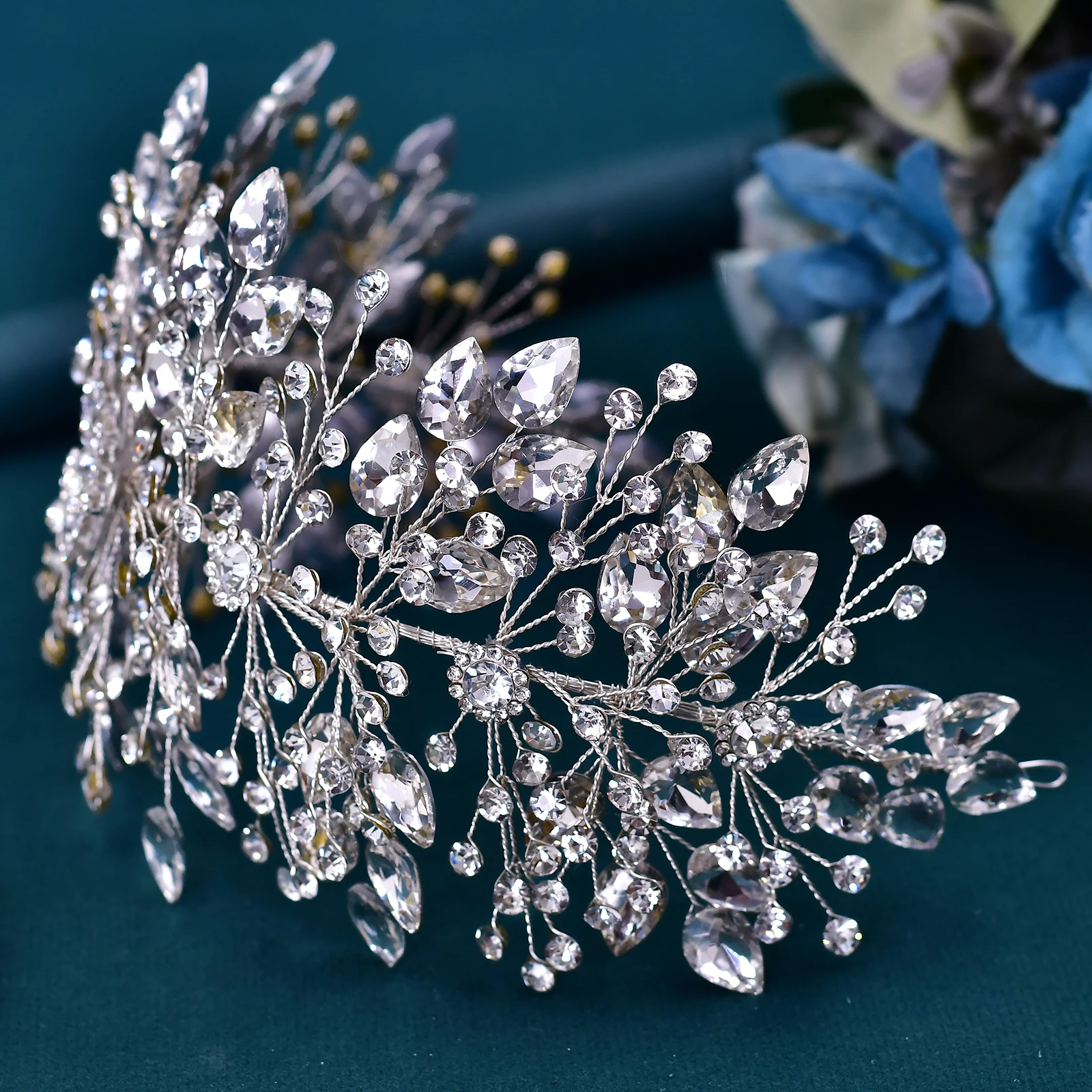 Luxury Shiny Rhinestone Headband for Bride Wedding Hair Accessories Ornament Bridal Tiara Handmade Woman Headpiece HP540