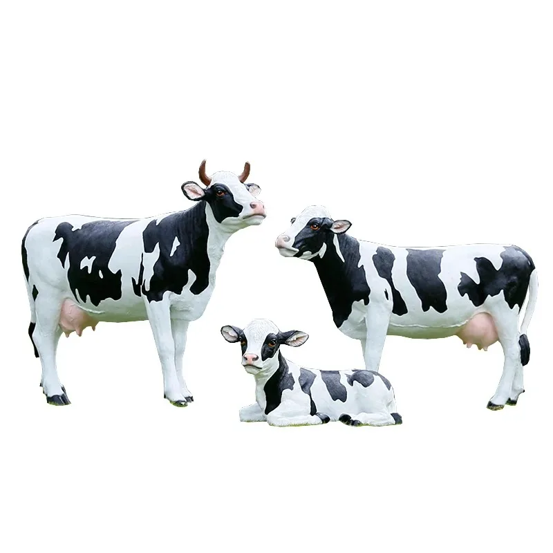 

Simulated dairy cow fiberglass sculpture outdoor large animal f garden landscape lawn farm pasture ornament ornament