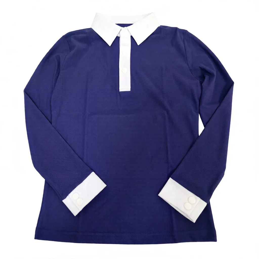 Spring and summer children's long-sleeved equestrian T-shirt; children's equestrian clothing; spring and autumn summer elastic e