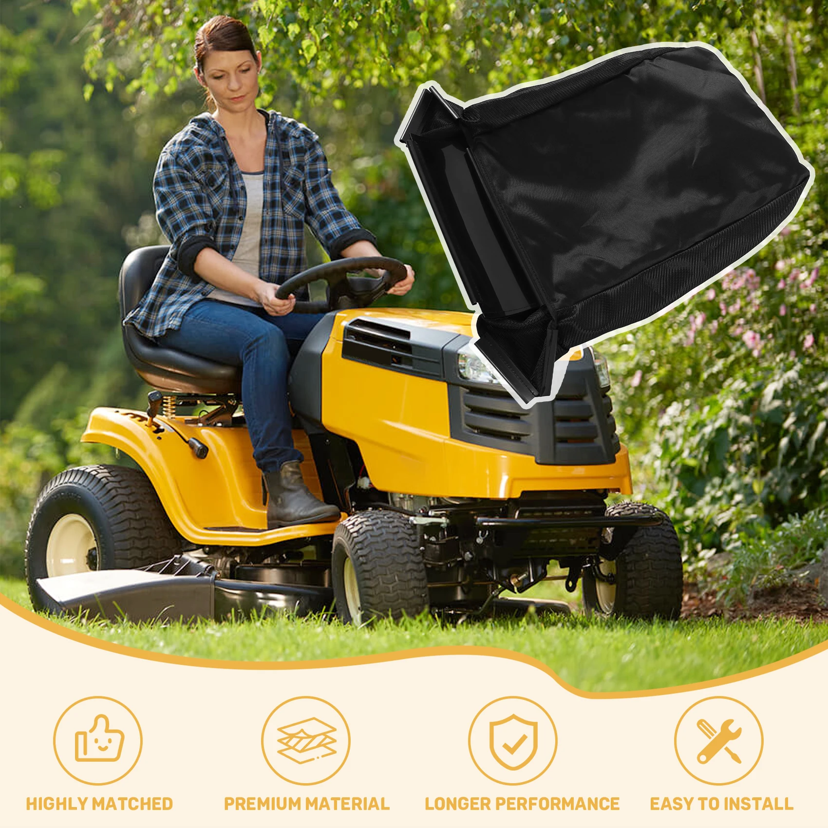 WORTHOWN-964-04007A Grass Bag, Compatible With For MTD 21Inch Lawn Mower (Without Catcher Frame)