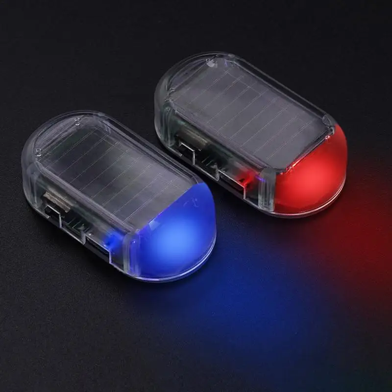 Solar Car Alarm LED Light LED Flashing Car Security Light Universal Dummy Car Alarm Light Anti Theft Device For Dashboard Car