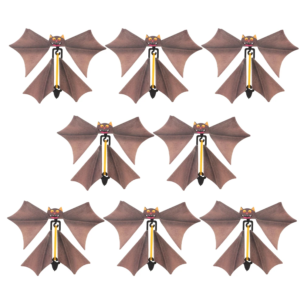 

8 Pcs Flying Bat Toys Sturdy Halloween Wind Up Plastic Halloween Decorations Prank Gifts Scary Wind Up Toys Party