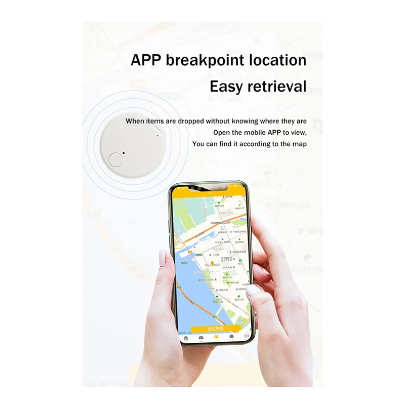 Mini GPS Tracker Draadloos Bluetooth 5.0 Anti-verloren apparaat Smart Locator Huisdiersleutel Portemonnee Tracker met siliconen hoesje Zwart