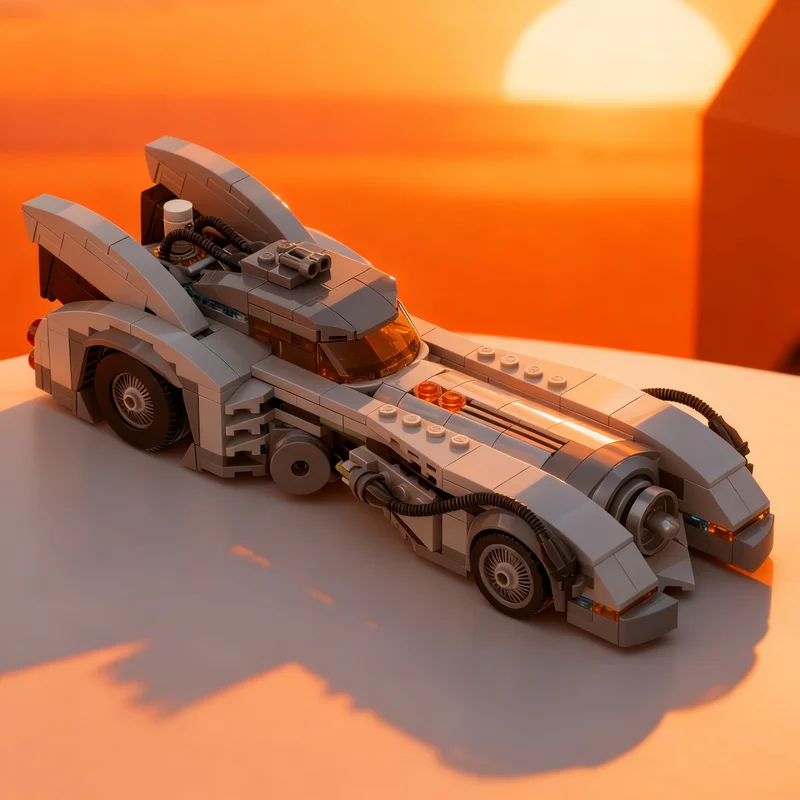 485pcs MOC Bat To The Future Cars Model Building Blocks Architecture Toy Christmas Gifts Art 3D Creative Collection Display