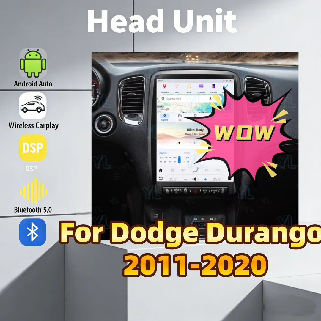 

Android 13 для Dodge Durango 2011-2020, 13-дюймовый GPS-плеер с CarPlay, мультимедийный видеоплеер, стереосистема, навигация, сенсорный экран, радио