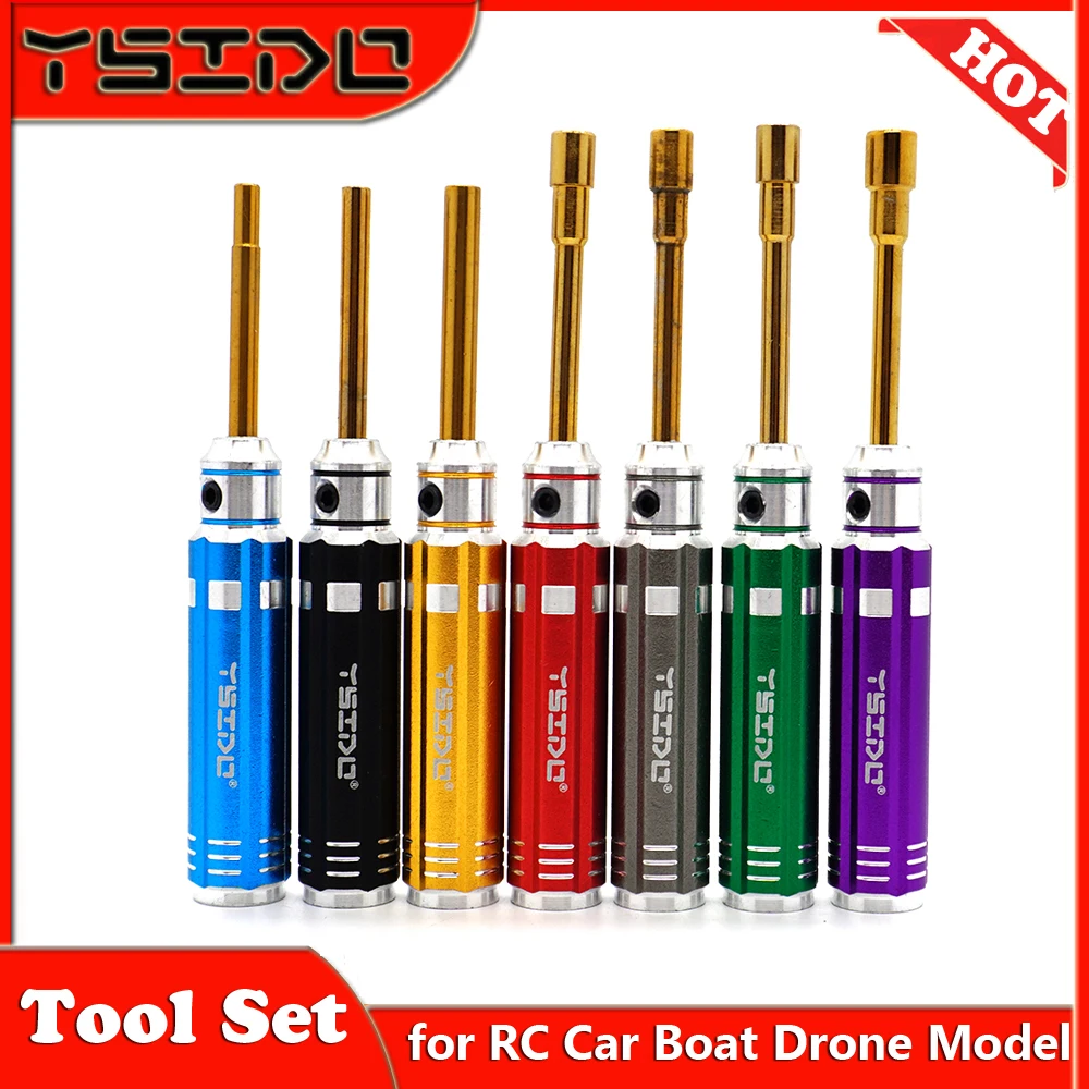 7PCS Sechskantschlüssel 2,0/2,5/3,0/3,5/4,0/4,5/5,0 BOX Mutter Fahrer Werkzeug für RC Modell Auto Tank Crawler Buggy Lkw Reparatur Werkzeuge