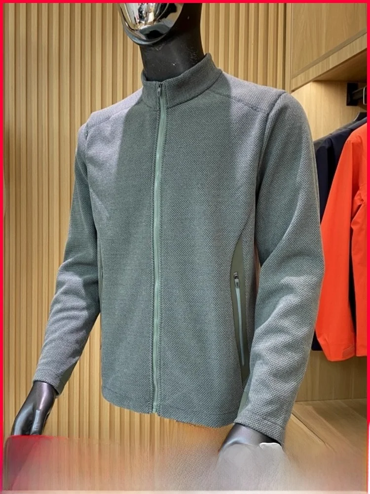 

Heavyweight New Men's Fce Lined Stand Collar Open Cardigan Polyester Fabric 3D Tailoring Warm Casual Sle Autumn Winter