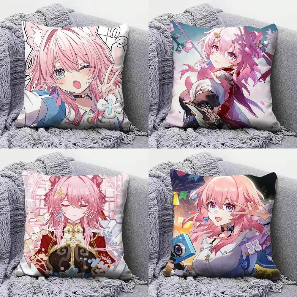

HSR March 7th Honkai Star Rail Home Sofa Cushion Covers and Aecorative Custom Pillow Covers