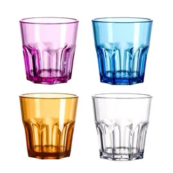 Acrylic Transparent Drinking Cups Unbreakable Beverage Juice Cups Tumblers Octagon Cup Party Drinkware