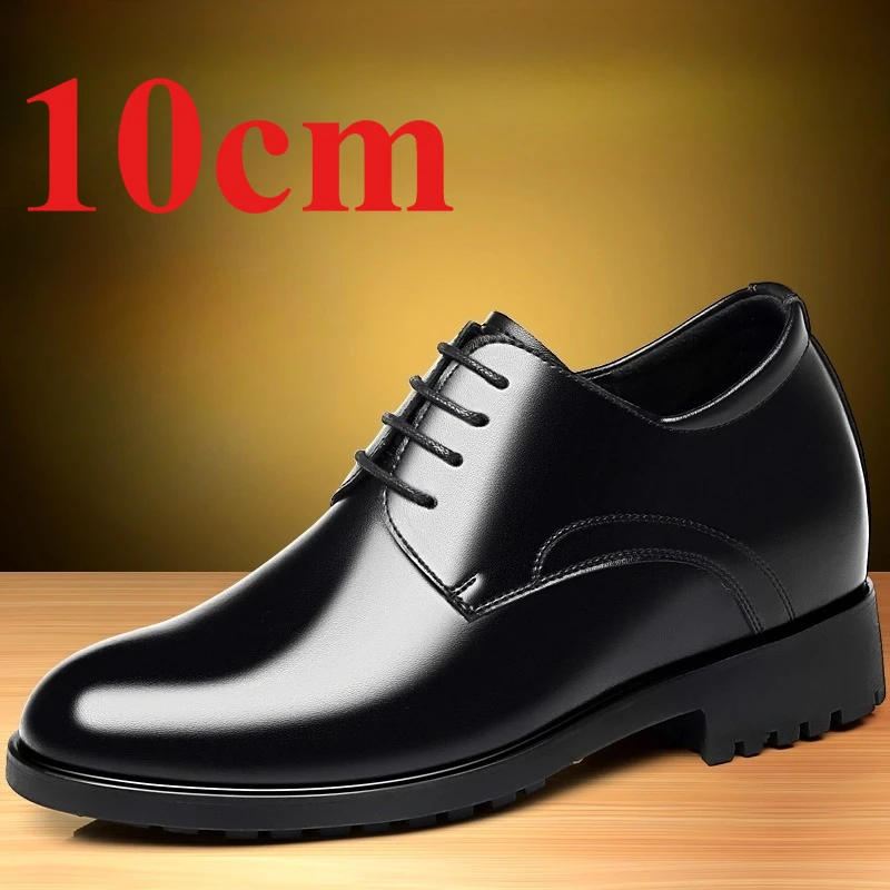 Banquet Inner Increase Men's Derby Shoes Invisible Elevator 10cm Business Height Increasing Formal Shoe Dress Wedding Shoes Male