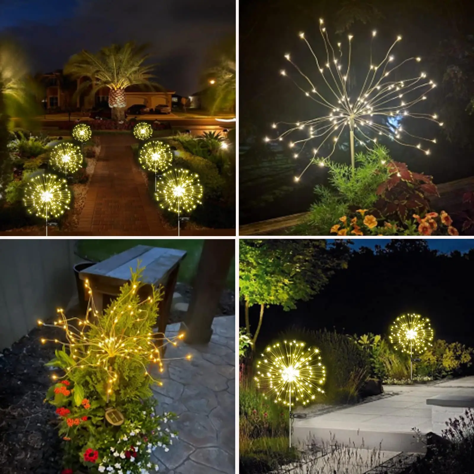 Imagem -04 - Luz Solar Decorativa ao ar Livre para Quintal Caminho Canteiro Plantador Decoração Jardim Exterior 200led 2pack