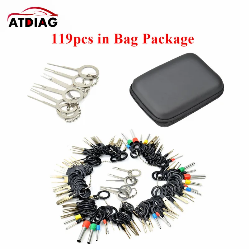 

119 шт., инструмент для снятия автомобильных клемм, 100 шт., экстрактор разъема для проводов, съемник, комплект для извлечения штифтов