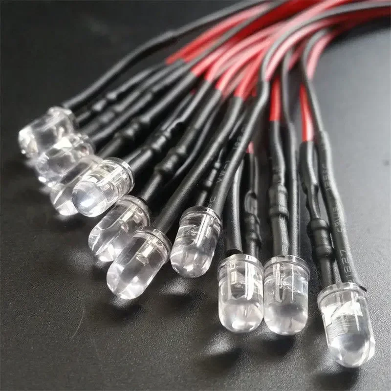 10pcs 3/5mm 3V-12V RC Model Truck LED Light Beads Night Headlights For 1/10 RC Crawler Trxs TRX4 G63 AXIAL SCX10 D90 D110