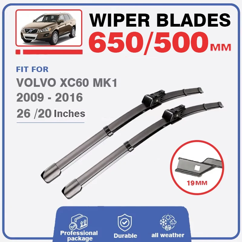 Front Rear Wiper Blades Brushes For VOLVO XC60 MK1 2009 - 2016 XC 60 Coaster Windscreen Windshield Car Accessories Window 2010