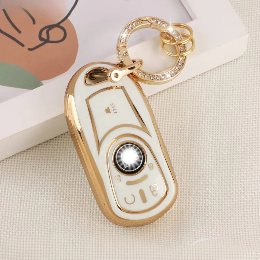 DIYSMART for Buick Buick Encore GX Enclave Envision TPU Soft Key Fob Cover Keys Shells Case Keychain Full Covers Protector