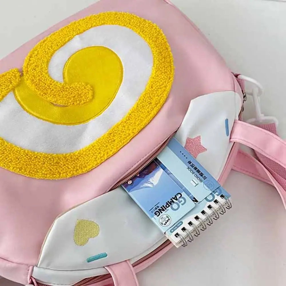 

Cute Swiss Roll Strawberry Cake Bag Preppy Style Large Capacity Cartoon Shoulder Bag JK Lolita Handbag Crossbody Bag Lady