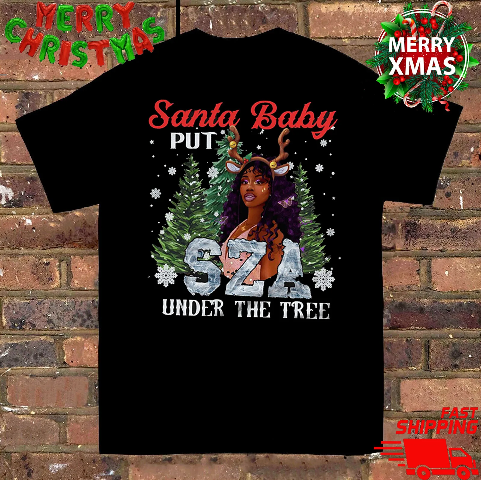 

New SZA Under The Tree Santa Baby Christmas 2024 T Shirt Xmas S 5XL LT174