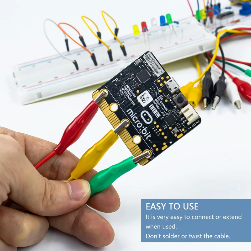 10Pcs Alligator Clips Electrical 5-Color 18.9inches Test Leads Stamping Jumper Wires For Electrical Testing Circuit Connection