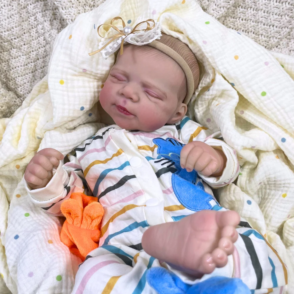 18 Polegada pascale reborn bebê boneca realista recém-nascido tecido macio corpo artesanal 3d pele veias visíveis presente de natal brinquedo boneca