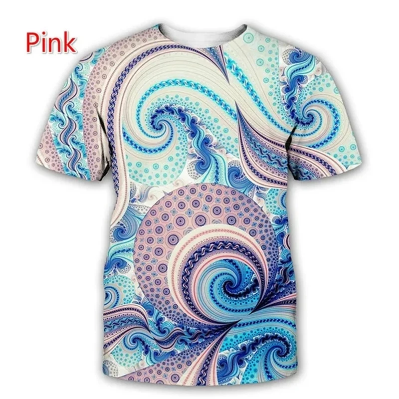 New Fashion Vintage Colorful Abstract 3D Printing Men\'s Short Sleeve T-Shirt Hip Hop Vertigo Hypnotic Unisex Casual Tees T Shirt