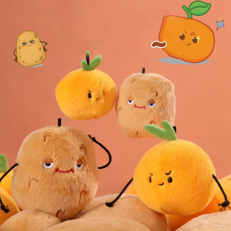 כיף קריקטורה קמצוץ סוכר תפוז סחוט צעצוע keychain שעון צעצוע צעצועים קטן וחמוד תפוח אדמה בובה ילדים צעצוע מתנה קטנה